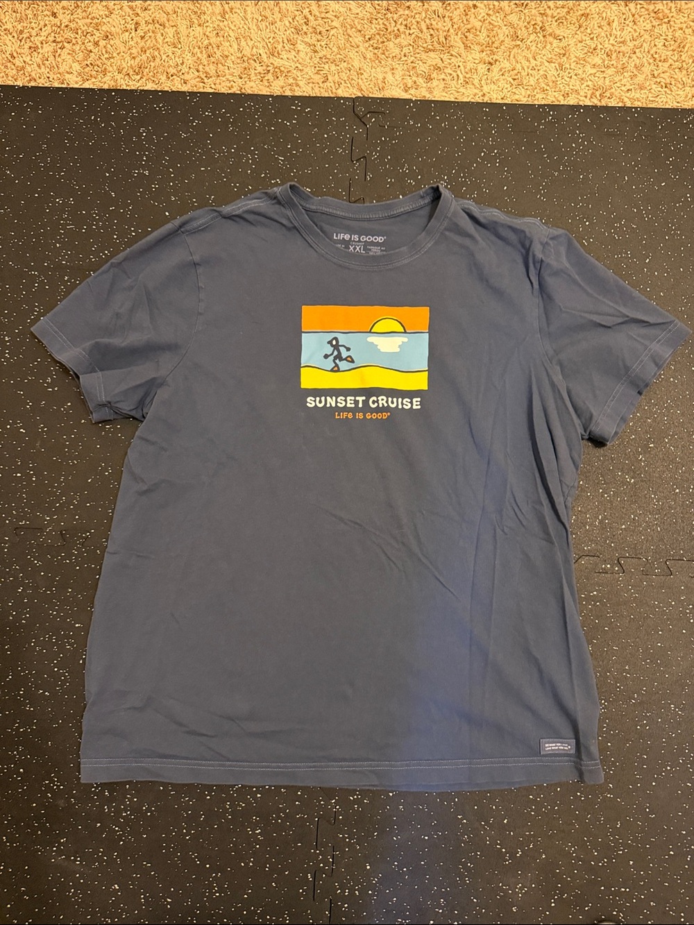 Life Is Good Navy Short-Sleeve Sunset Cruise Graphic Tee
